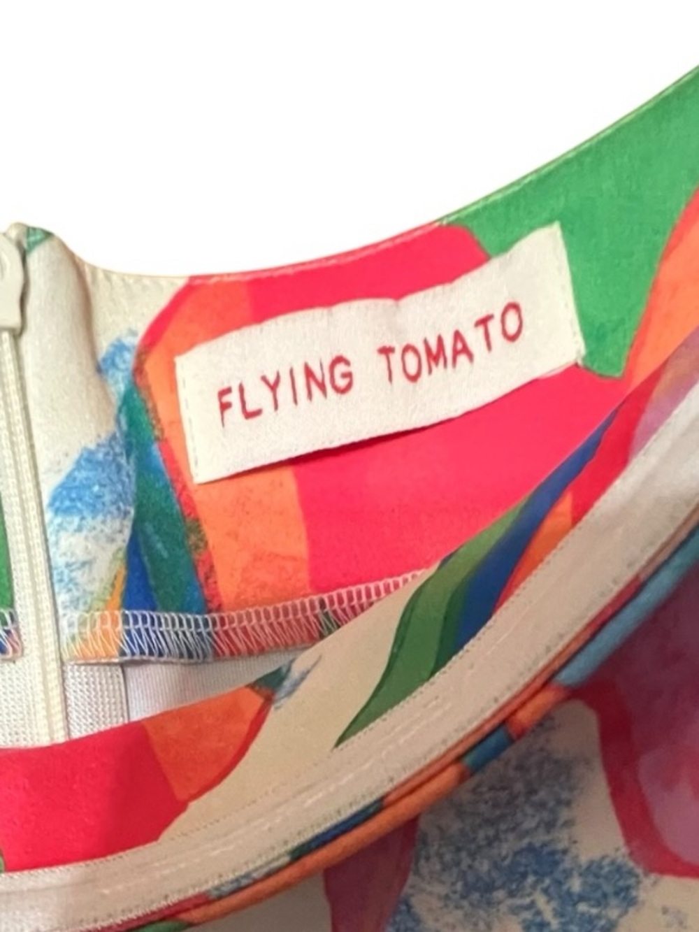 Flying Tomato Seeking Sun Strapless Midi Dress Multi-Color Abstract Print SM - Picture 6 of 6